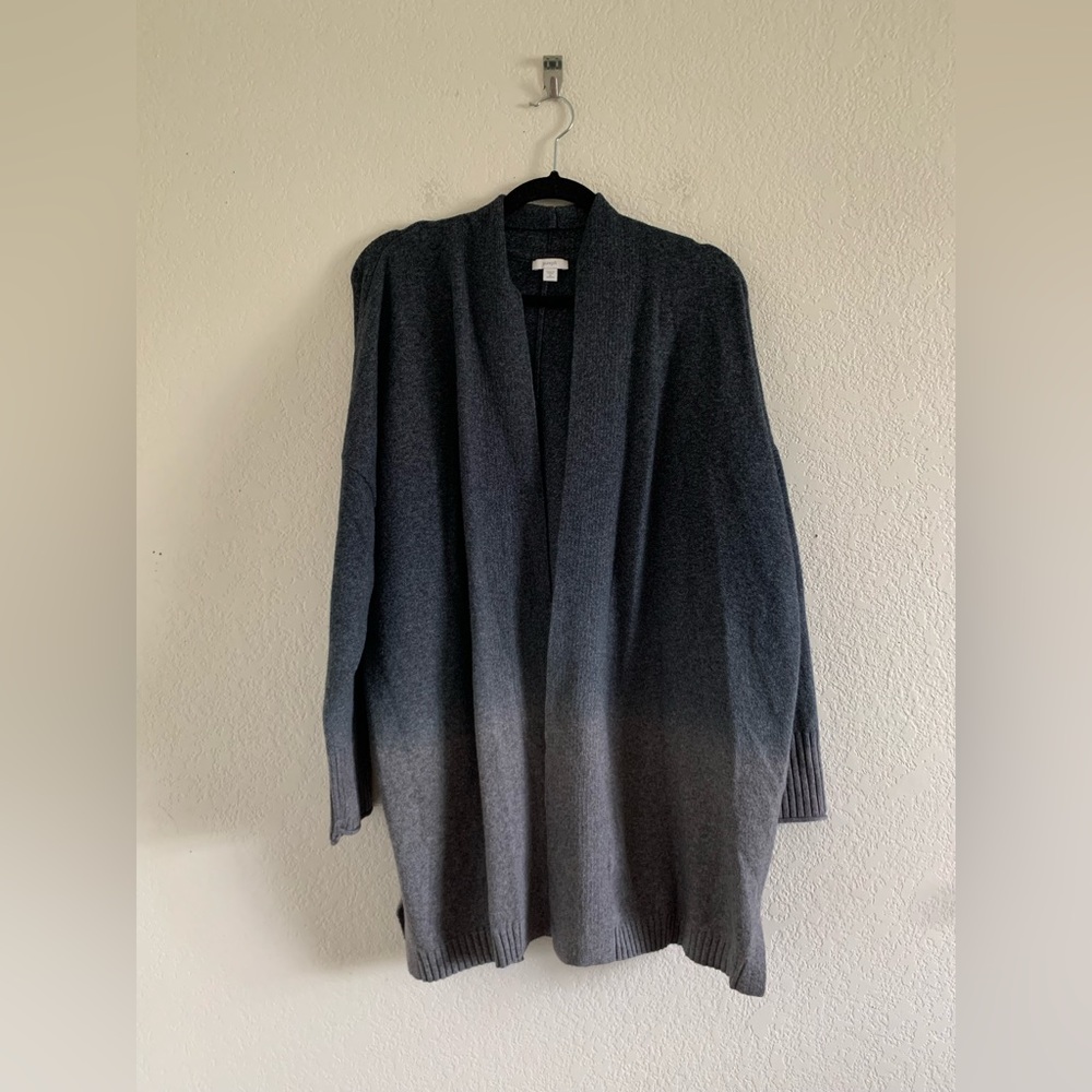 PureJill Women’s 2X Ombre Blue Gray Open Front Cardigan Sweater Dropped Shoulder